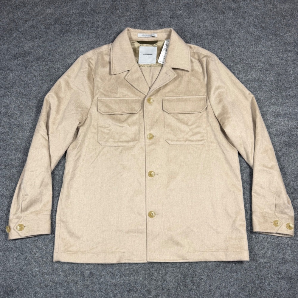 Todd Snyder Cashmere Two Pocket Overshirt Mens M Oatmeal 100% Cashmere NWT $1398